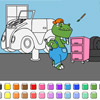 Color Games - Car Garage Dinosaurs